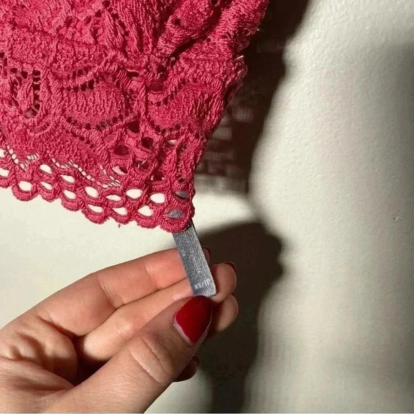 Aerie eyelet lace dreamy raspberry  bralette XS - Picture 4 of 5